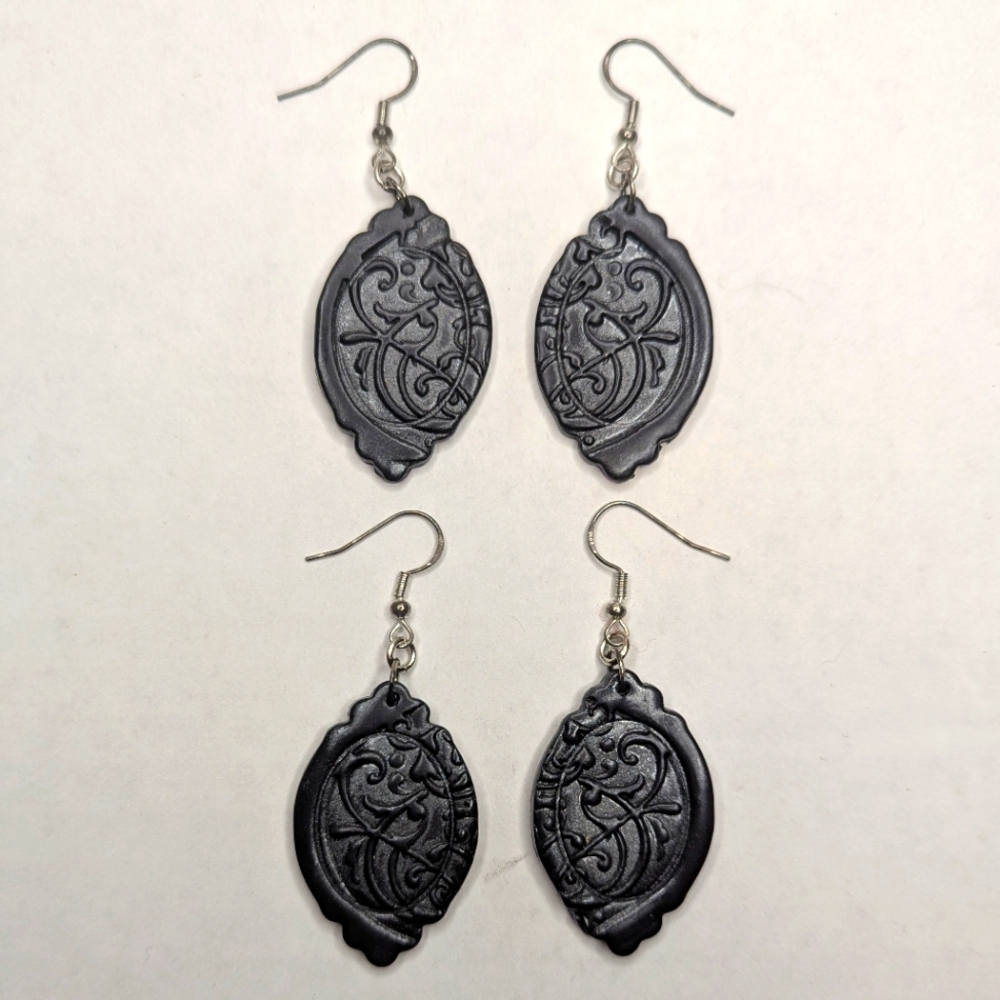 Gothic Art Nouveau Earrings - Picture 6 of 9